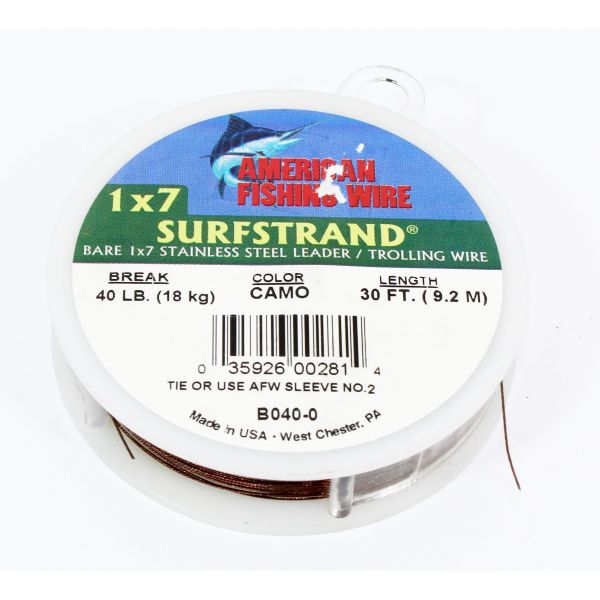 AMERICAN FISHING WIRE 30' Surfstrand Bare Stainless Wire Leader
