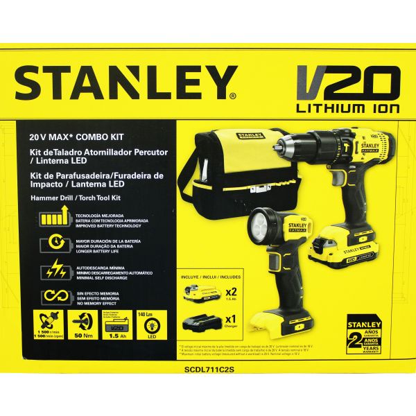 DRILL  TORCH COMBO STANLEY CORDLESS SCDL711C2S